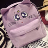 Canvas Backpack Cute Fold Cat Shoulder Bag School Bags For Teenager Girls Book Bag Rucksack - Harajuku Style Backpack Sailor Moon